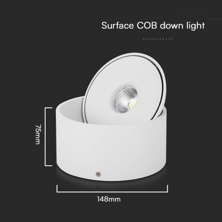 Corp led spot cob, 20w, 3in1, alb, V-TAC 23155 [4]