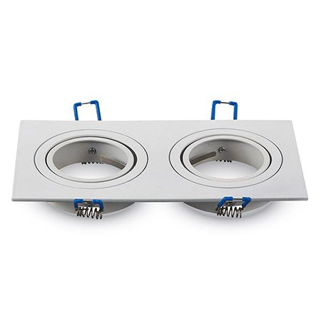 Import - Corp spot 2xGU10, pătrat, alb, V-TAC, SKU-3607