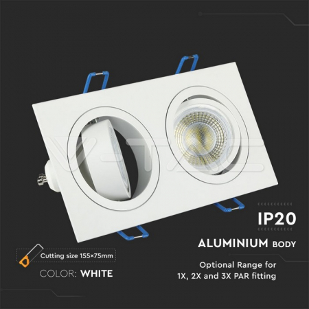 Corp spot 2xGU10, pătrat, alb, V-TAC, SKU-3607 [3]