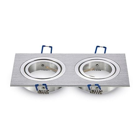 Spot / Corp spot GU10/MR16 - Corp spot 2xGU10, pătrat, aluminiu, V-TAC, SKU-3608