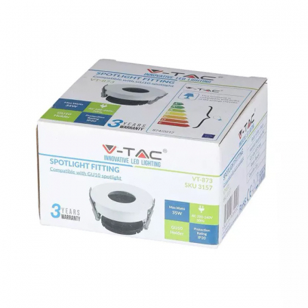 Corp spot cu soclu GU10, cu prindere in tavan, alb/negru, V-TAC 3157 [5]