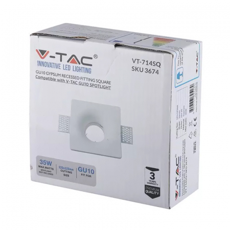 Corp spot GU10, alb, din gips, V-TAC 3674 [7]