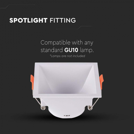 CORP SPOT GU10 PATRAT 93X93X55MM - ALB [4]