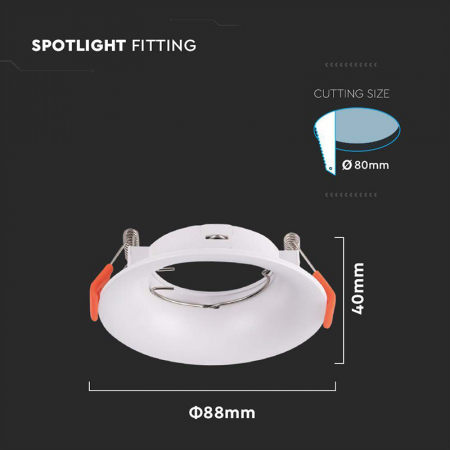 CORP SPOT GU10 ROTUND 88X40MM - ALB [3]
