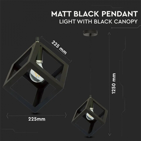 CORP SUSPENDAT PENTRU ILUMINAT MAX 60W IP20 - NEGRU [2]