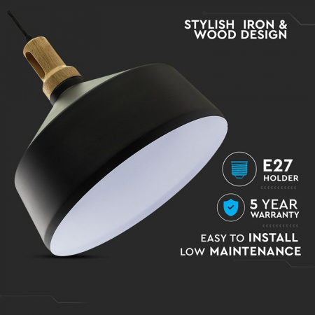 CORP SUSPENDAT PENTRU ILUMINAT MAX 60W IP20 -NEGRU [3]