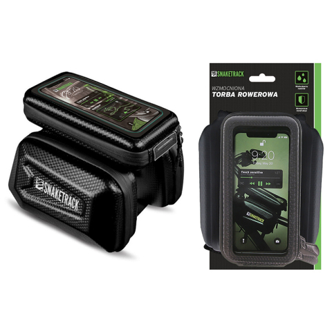 GEANTA BICICLETA CU SUPORT TELEFON PRINDERE PE CADRU IP54 - NEGRU [3]