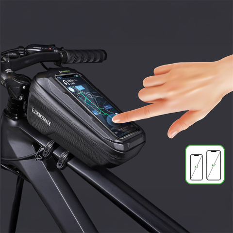 GEANTA BICICLETA CU SUPORT TELEFON PRINDERE PE CADRU - NEGRU [8]