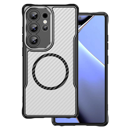 Accesorii GSM/Tablete/Smartwatch - HUSA TELEFON CARBON MAG SAFE PENTRU SAMSUNG S24 ULTRA - NEGRU