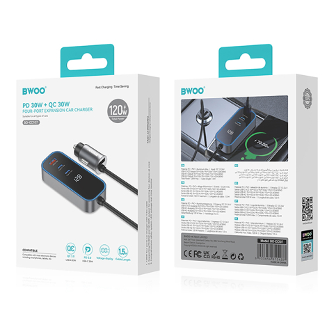 INCARCATOR AUTO 30W PD 2X USB-C + 1X USB A - NEGRU [4]
