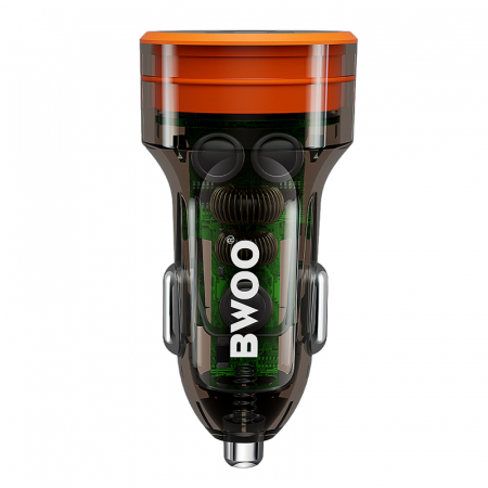 INCARCATOR AUTO 38W QC 18W + PD 20W - TRANSPARENT [2]