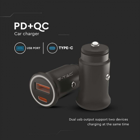 INCARCATOR AUTO QUICK CHARGE USB + TIP C [4]