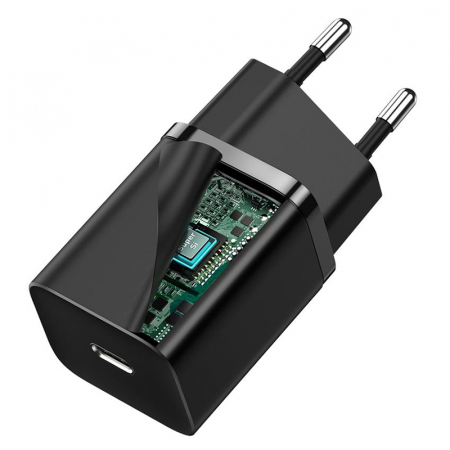 INCARCATOR RETEA 1XUSB-C SUPER FAST CHARGE PD 30W BASEUS - NEGRU [5]