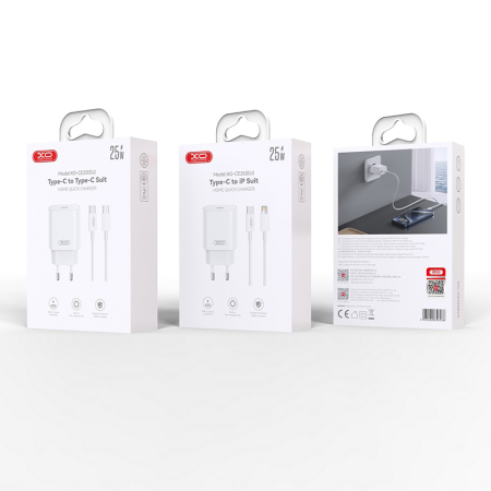 INCARCATOR RETEA PD 25W 3A USB TIP C + CABLU TIP C - ALB [2]