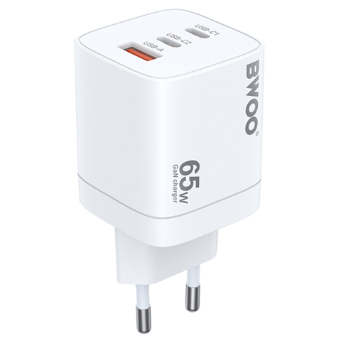 INCARCATOR RETEA PD+QC 2XUSB-C + USB-A 3.0 PD 2.4A 65W - ALB [2]