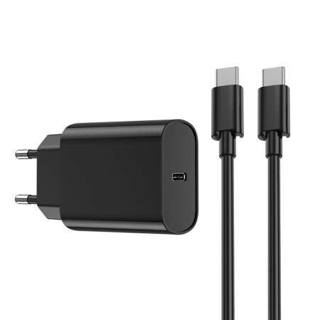INCARCATOR RETEA USB-C FAST CHARGE PD 20W - NEGRU [2]