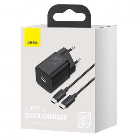 INCARCATOR RETEA USB-C FAST CHARGING PD 25W BASEUS - NEGRU [6]