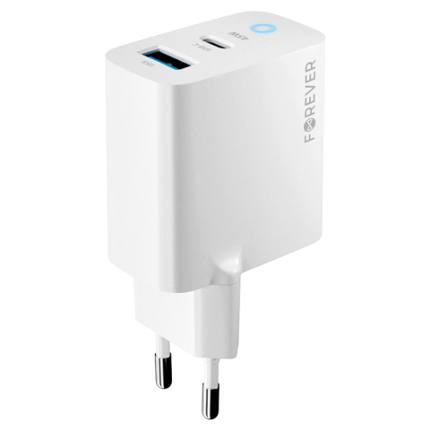 INCARCATOR RETEA USB-C + USB A FAST CHARGING 45W - ALB [2]