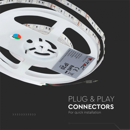 Kit banda led smd5050 rgb 60led/m ip20 5m V-tac [4]