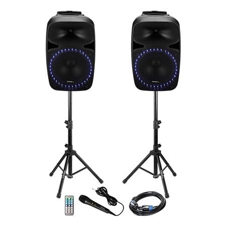 Kit Sonorizare - KIT SONORIZARE 2X12"/30CM 2X200W 1 ACTIV + 1 PASIV USB/SD/BT