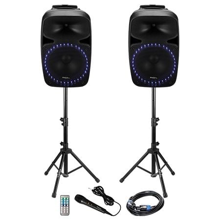 Kit Sonorizare - KIT SONORIZARE 2X15"/38CM 2X250W 1 ACTIV + 1 PASIV USB/SD/BT