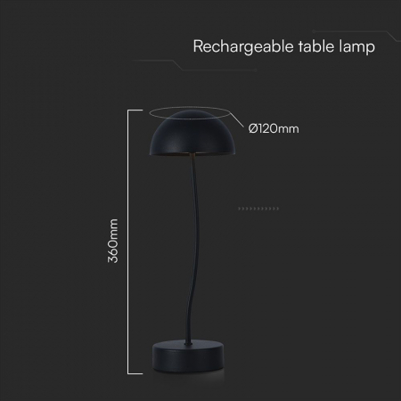 Lampa birou 1w 3000k alb cald - negru V-tac [3]
