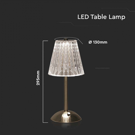 LAMPA BIROU 3W 3IN1 CU ACUMULATOR 1800MAH - NICKEL AURIU [3]