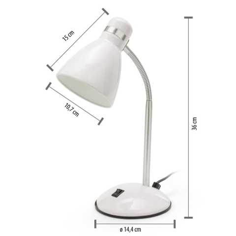 LAMPA BIROU CU SOCLU E27 - ALB [4]