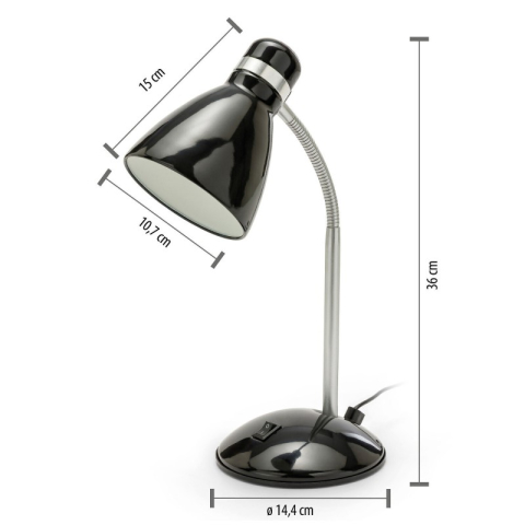 LAMPA BIROU CU SOCLU E27 - NEGRU [4]