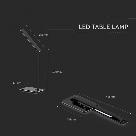 LAMPA BIROU SMART 5W 3IN1 CU INCARCATOR INDUCTIV INCORPORAT - NEGRU [12]