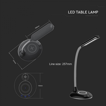 LAMPA BIROU SMART 5W 3IN1 CU INCARCATOR INDUCTIV INCORPORAT - NEGRU [8]