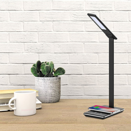 LAMPA BIROU SMART 5W 3IN1 CU INCARCATOR INDUCTIV INCORPORAT - NEGRU [6]