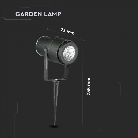 Lampa gradină, IP65, 12W, 4000K, alb neutru, negru, V-TAC, SKU-217545 [13]