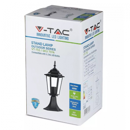 LAMPA GRADINA SOCLU E27 30CM - NEGRU MAT [4]