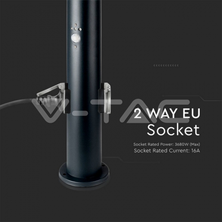 Lampa gradina soclu e27 cu senzor de miscare IP44 - negru V-Tac 8979 [6]