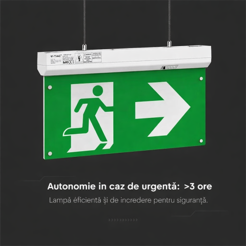 Lampă ieșire urgență LED 2.5W 6000K 4 în 1, baterie inclusă, buton test, conform ISU [5]