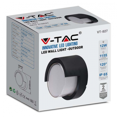 Lampa led, 12w, ip65, 4000k, alb neutru, negru, V-TAC 218538 [4]