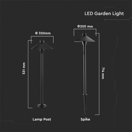 Lampa led, 7w, exterior, tip stalp/tarus, ip65, 4000k, V-TAC 20317 [5]