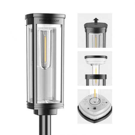 LAMPA LED GRADINA CU INCARCARE SOLARA 3000K IP44 [3]