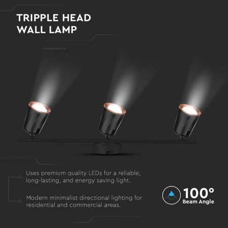 LAMPA LED MONTAJ PERETE 18W 4000K ALB NEUTRU, NEGRU [4]