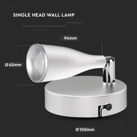 LAMPA LED MONTAJ PERETE 4.5W 4000K ALB NEUTRU - ALB [5]