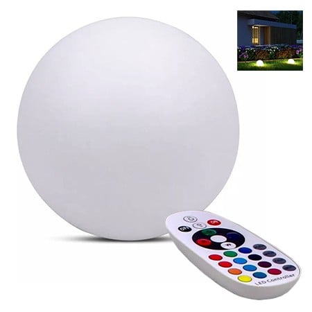 Corp iluminat exterior casa / gradina - Lampă led rgb 3w model sferă ip65 40cm x 39cm