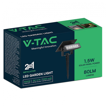 LAMPA LED SOLARA 1.5W 3000K 2IN1 MONTAJ PERETE + TARUS GRADINA IP65 [3]