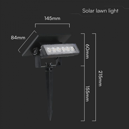 LAMPA LED SOLARA 1.5W 3000K 2IN1 MONTAJ PERETE + TARUS GRADINA IP65 [5]