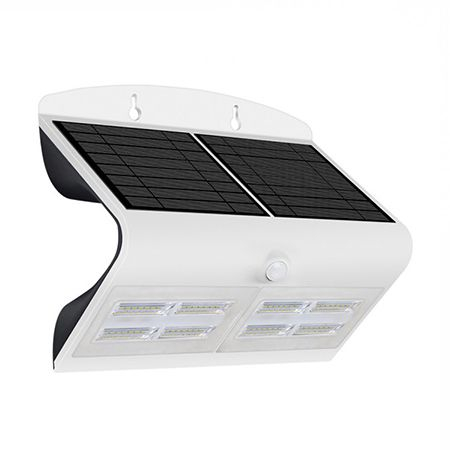 Corp iluminat exterior casa / gradina - Lampa led solara, 6.8w, 4000k, alb neutru, negru/alb, V-TAC 8278