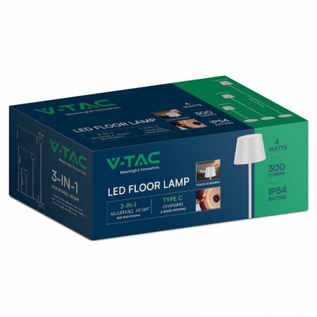 LAMPADAR 4W CU ACUMULATOR IP54 3000K ALB CALD - NEGRU [5]