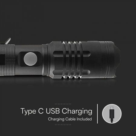 LANTERNA LED 10W ALUMINIU CU INCARCARE USB TIP C [5]