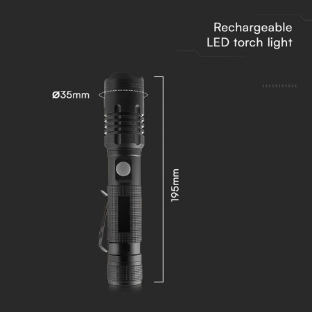 LANTERNA LED 10W ALUMINIU CU INCARCARE USB TIP C [2]