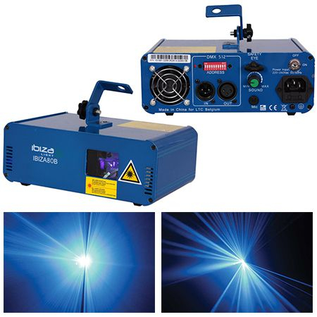 Lasere - Laser albastru 80mw dmx - Ibiza Light