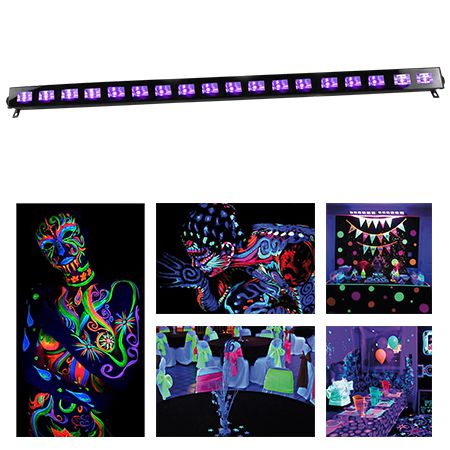 Lumini UV - Led uv bar 18 x 3w – iluminare uv profesională pentru evenimente, cluburi și teatre - Ibiza Light
